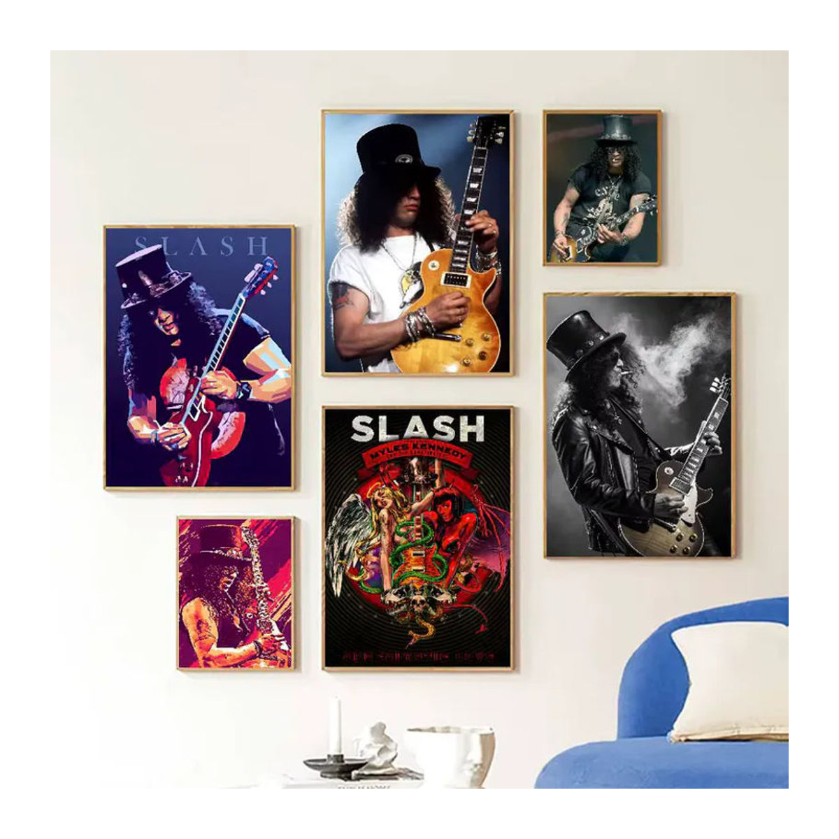 Singer S-Slash Selbstklebendes Poster als abstrakte Wanddekoration im Vintage-Stil, mehrfarbig, Papier, Hochformat - Bild 3