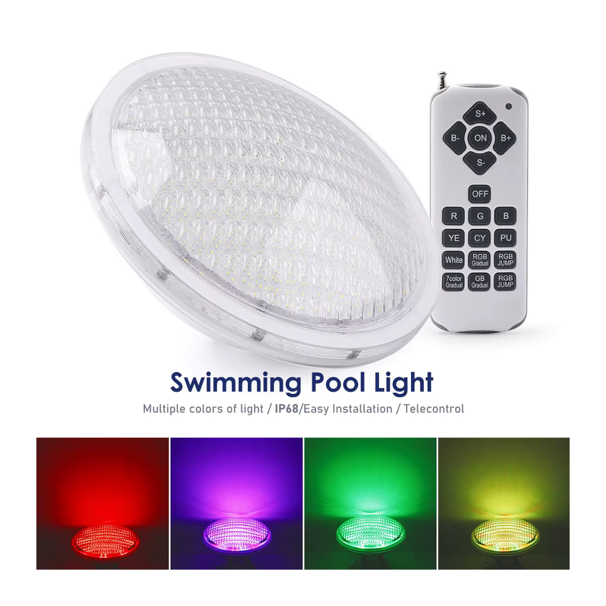 SINJIAlight RGB LED Unterwasserlicht Par56 18W IP68 Schwimmlicht mit Fernbedienung in Warmweiß und RGB Farben - Bild 5