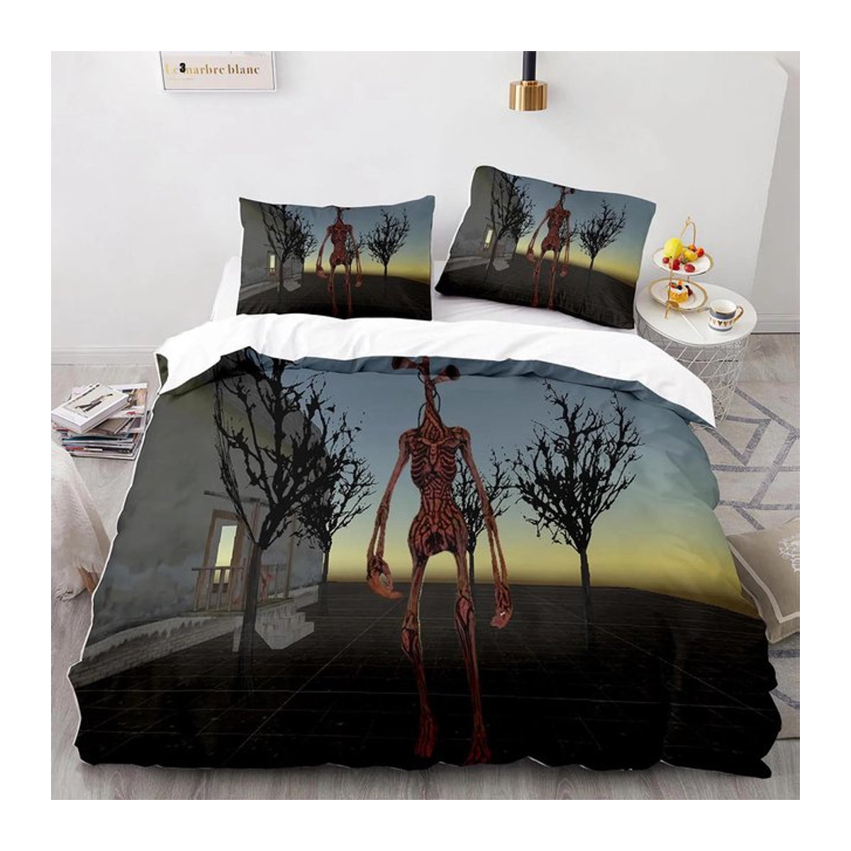 Sirenenkopf Bettwäscheset mit 3D-Druck für Erwachsene und Kinder, 3-teilig, B/H: 200 x 230 cm - Bild 1