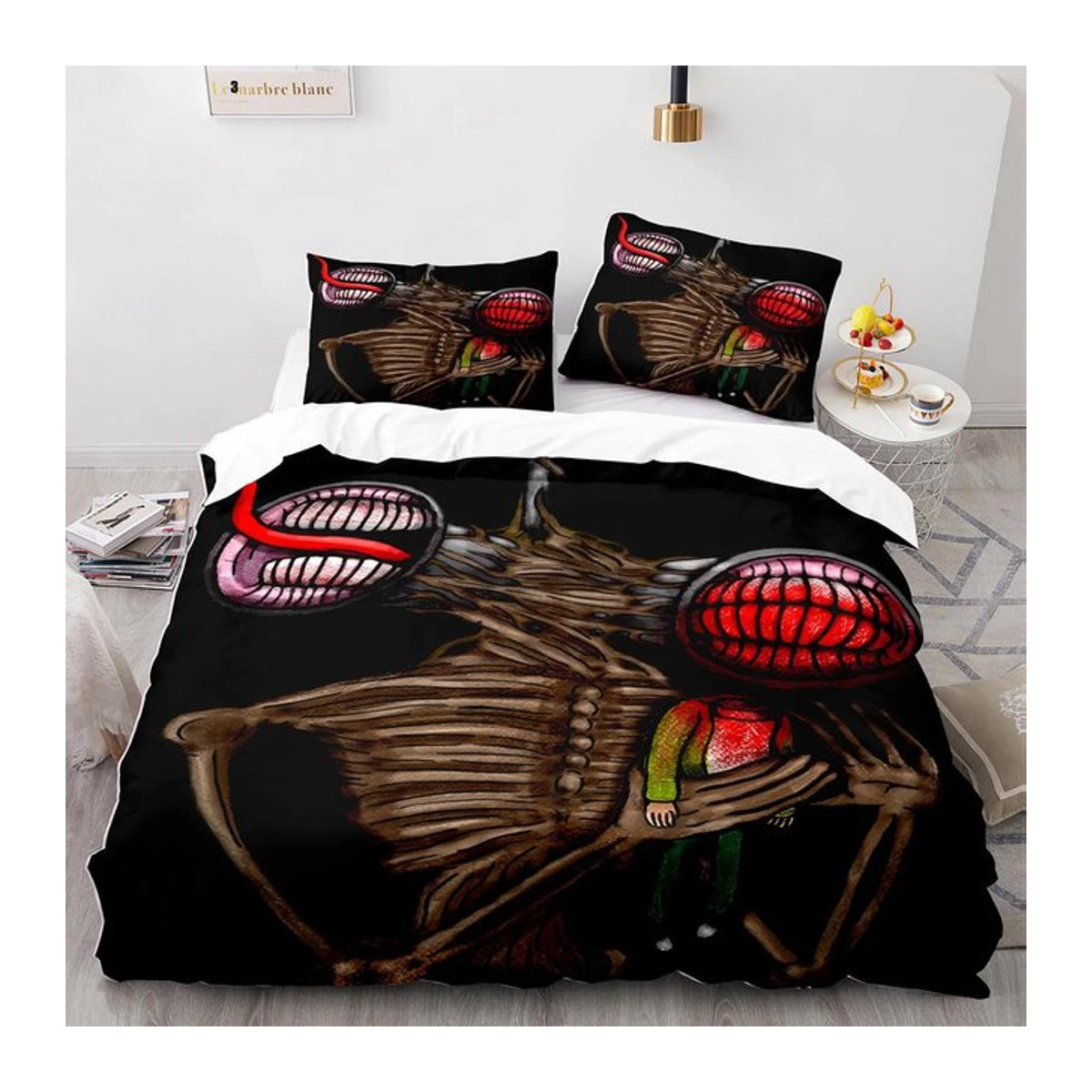 Sirenenkopf Bettwäscheset mit 3D-Druck in Multicolor, 3-teiliges Bettbezug-Set für Erwachsene und Kinder, B/H: 220 x 240 cm - Bild 1