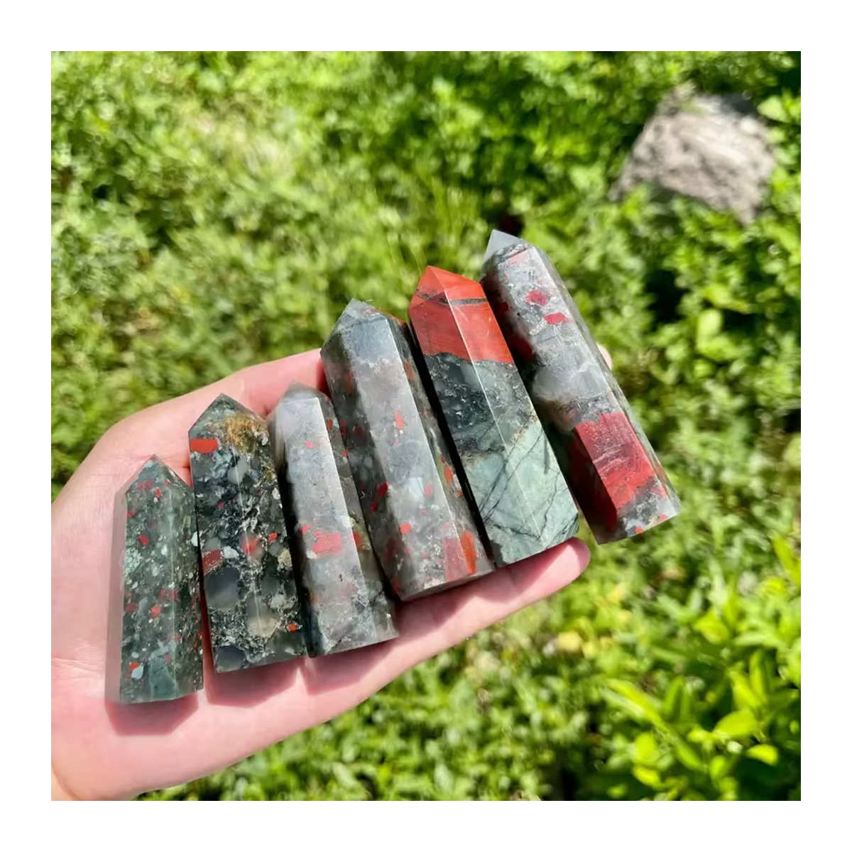 Sisterstone Blutstein Turm in Rot als Kristall-Ornament für Heilung und Feng Shui - Bild 5