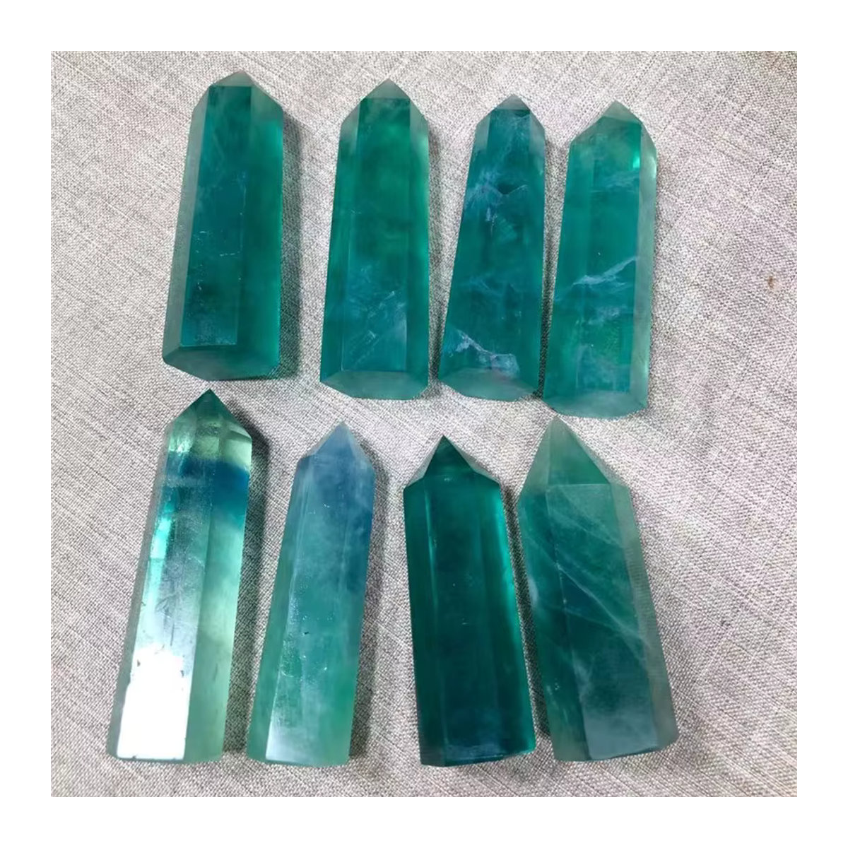 Sisterstone Kristall-Obelisk-Turm aus grünem Fluorit, geometrischer Stein-Dekorationskristall, Höhe: 6,5 cm - Bild 5