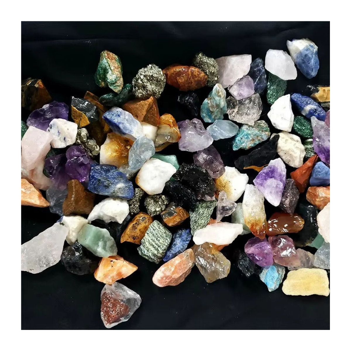 Sisterstone Kristallquarz Mineralien-Set mit Amethyst und Rosenquarz in Lila, Rosa und Mehrfarbig, unregelmäßige Rohsteine zur Dekoration - Bild 3