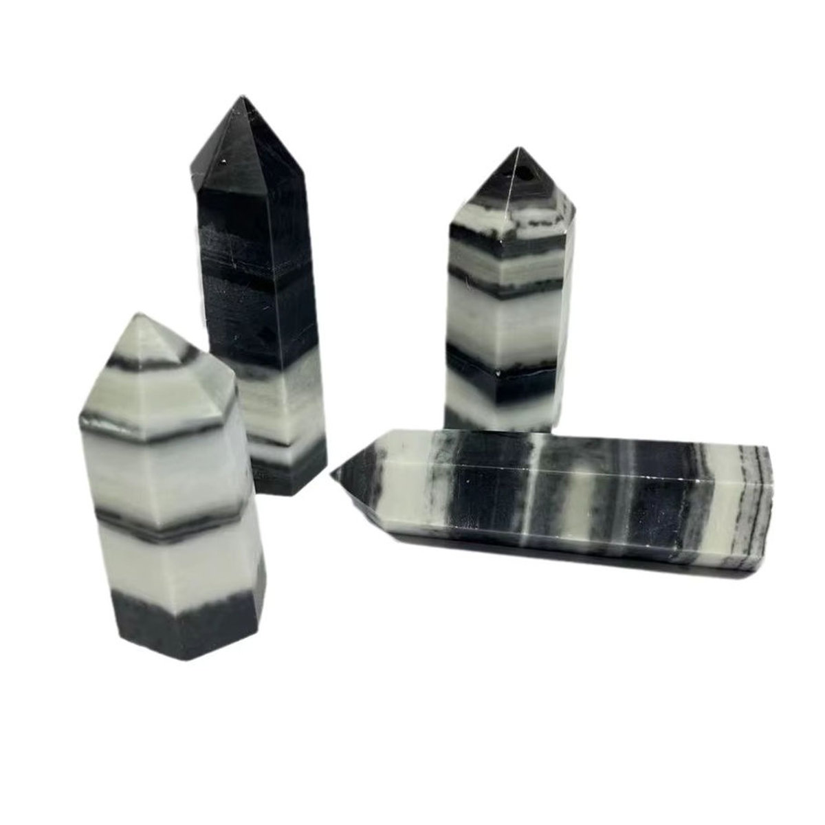 Sisterstone Taiji Jade Kristall Turm aus natürlichem Stein, mehrfarbig und gestreift, zur Dekoration für Meditation und Fengshui - Bild 7