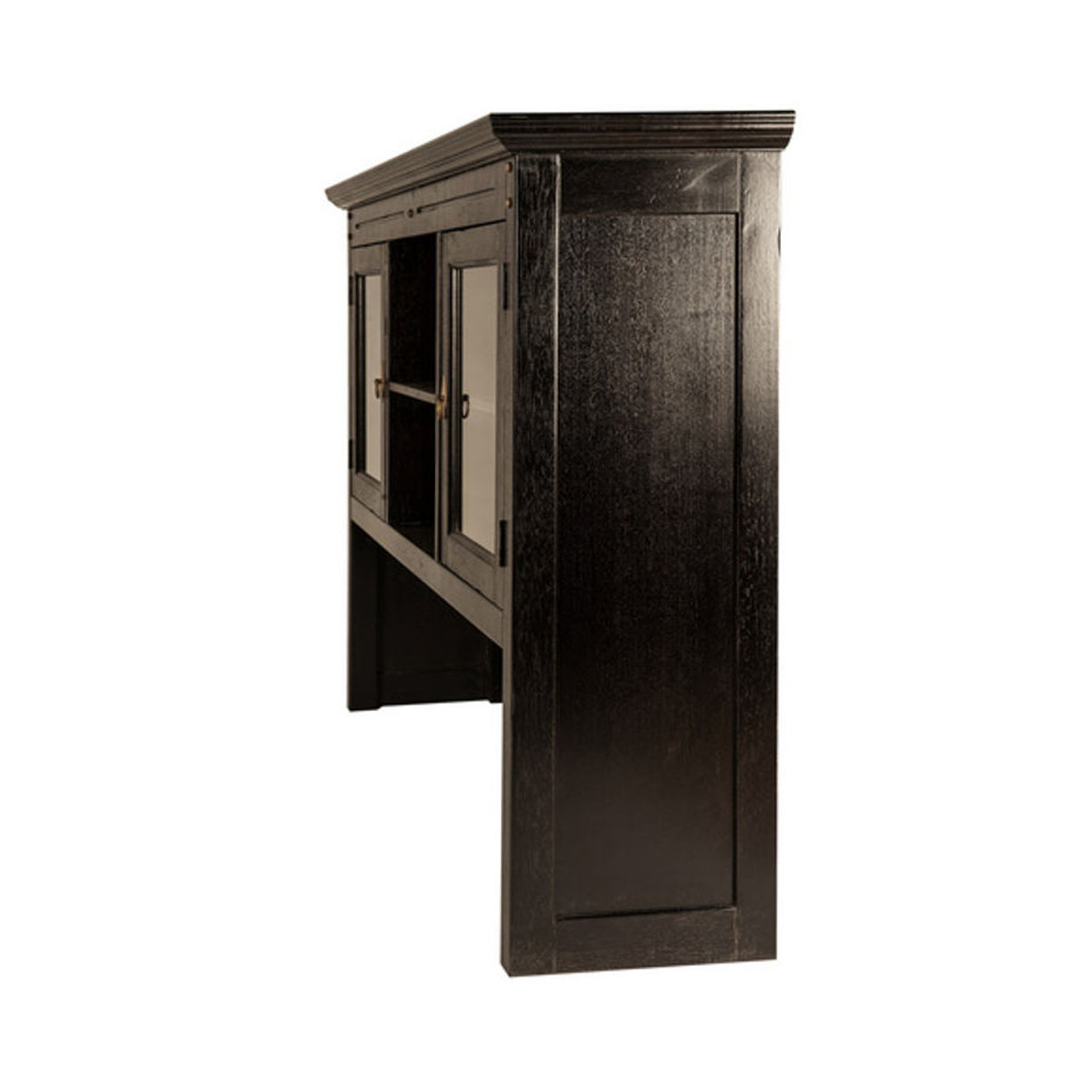 SIT Aufsatz SAMBA aus Akazienholz mit 2 Drehtüren in Schwarz, B/T/H: 148 x 34 x 110 cm - Bild 1