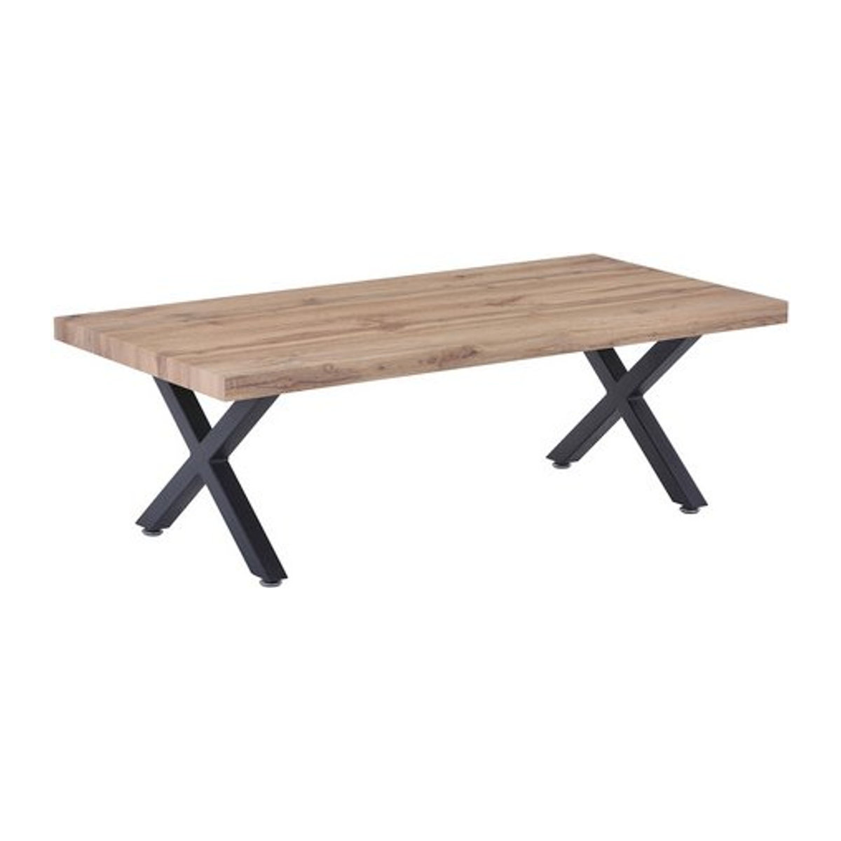 SIT Couchtisch Industrial Design in Beige und Natur aus Holz und Metall, B/T/H: 120 x 40 x 60 cm - Bild 1