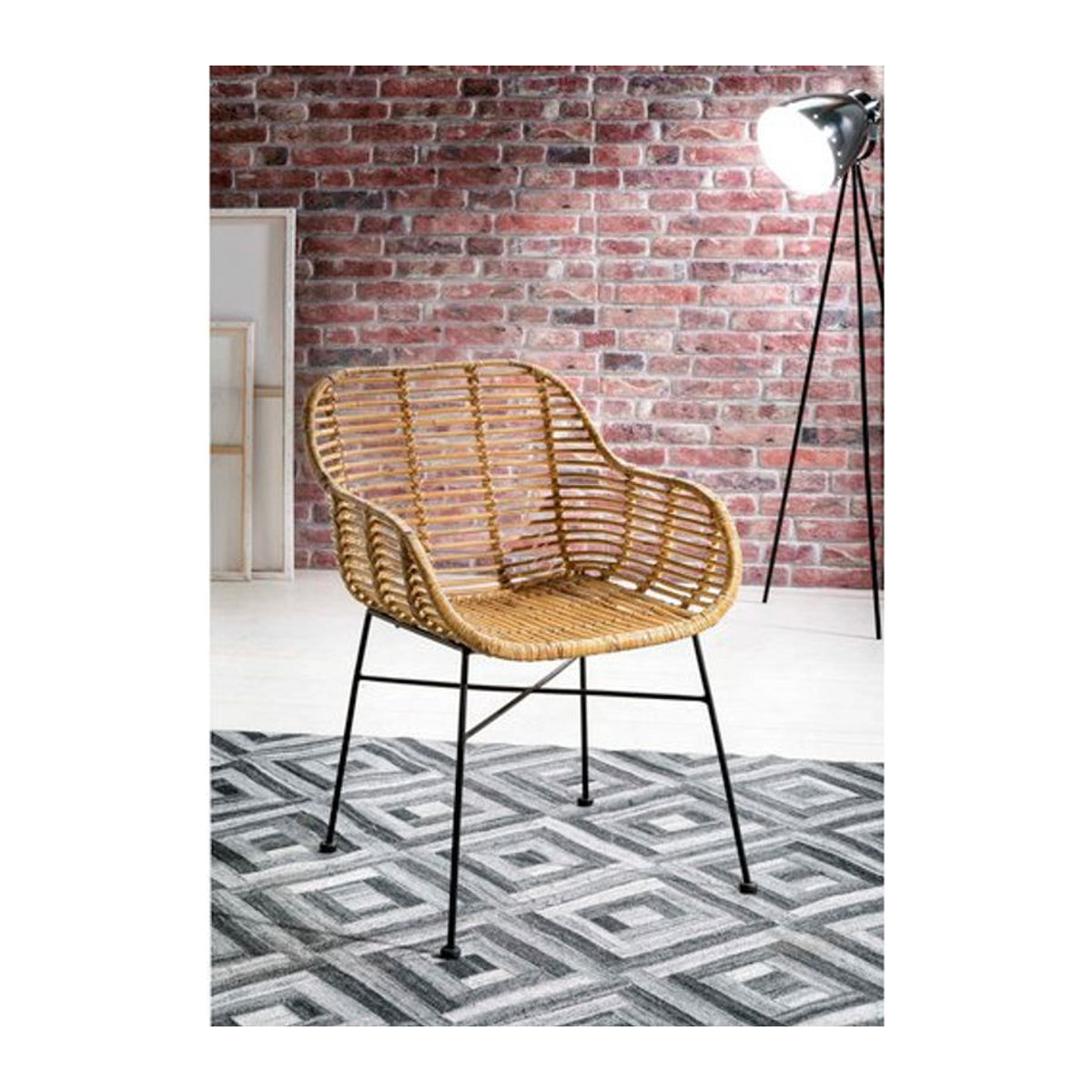 SIT Gartenstuhl-Set RATTAN aus Rattan und Metall in Beige, B/H/T: 56 x 83 x 58 cm - Bild 1