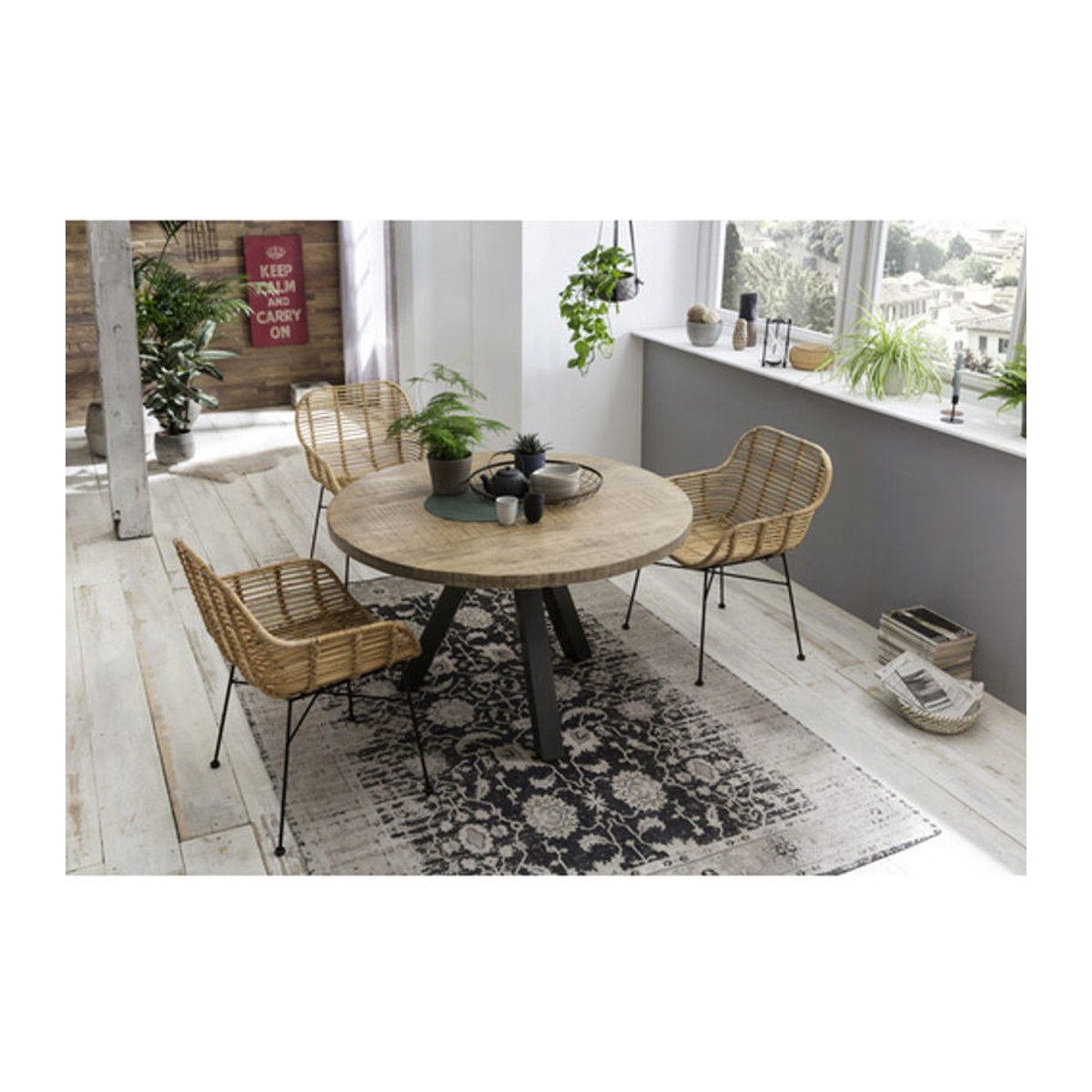 SIT Gartenstuhl-Set RATTAN aus Rattan und Metall in Beige, B/H/T: 56 x 83 x 58 cm - Bild 2