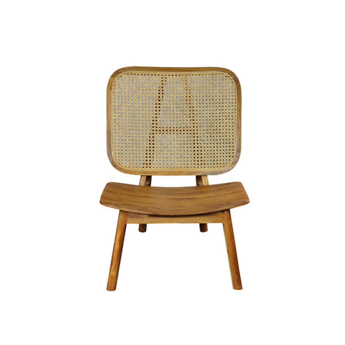 SIT Holzstuhl aus Teakholz und Rattan in Beige, B/H/T: 64 x 86 x 80 cm - Bild 1