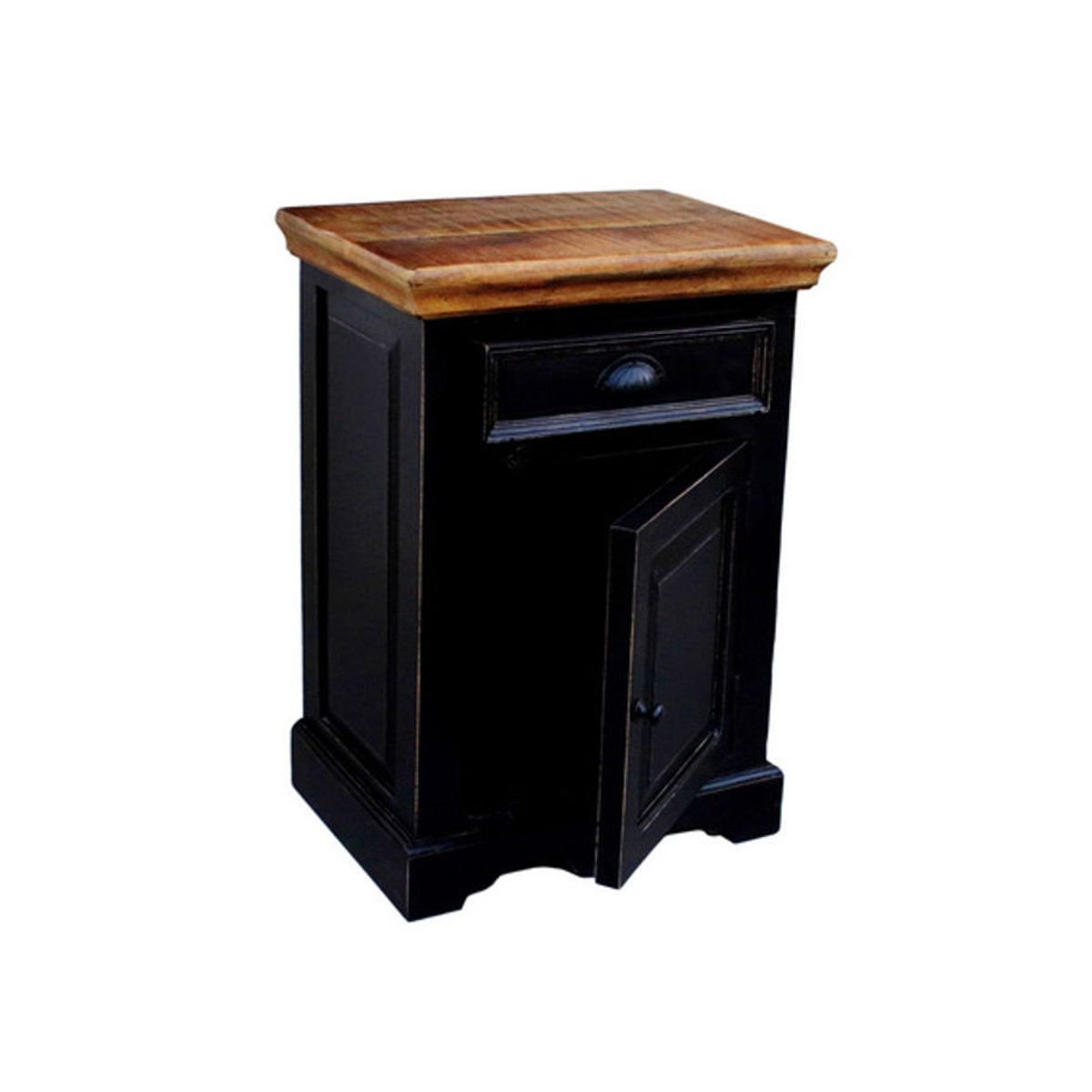 SIT Kommode CORSICA aus Mangoholz und MDF, 1-türig, Landhausstil, Schwarz/Honig - Bild 3