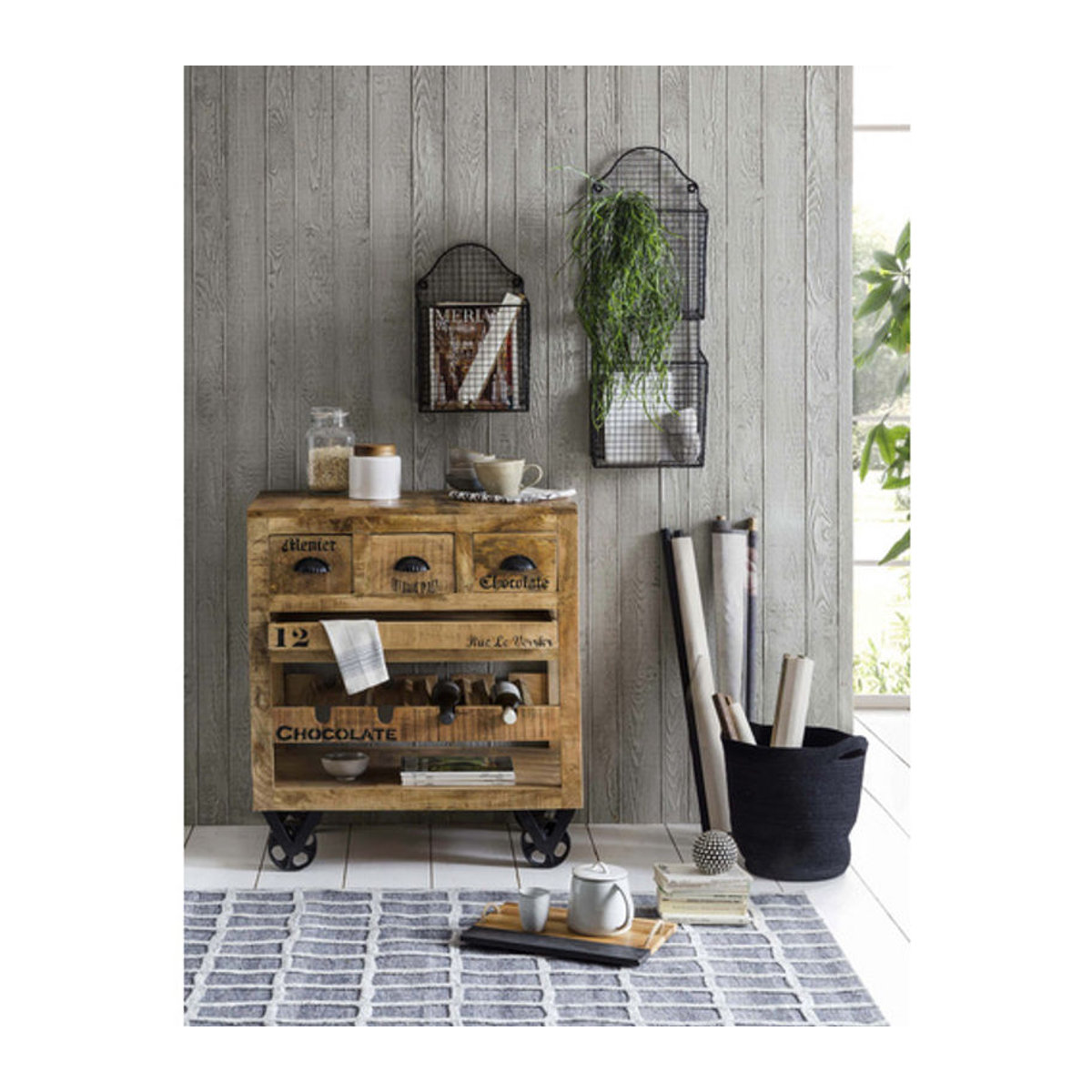 SIT Kommode RUSTIC im Industrial Design aus Mangoholz und Metall in Braun und Schwarz - Bild 2