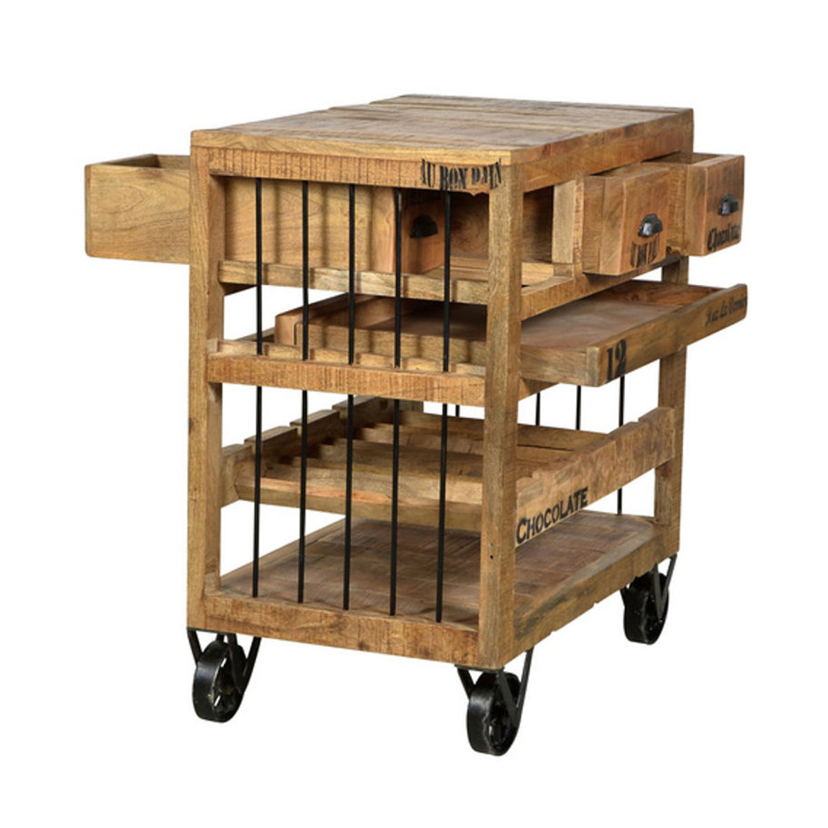 SIT Kommode RUSTIC im Industrial Design aus Mangoholz und Metall in Braun und Schwarz - Bild 3