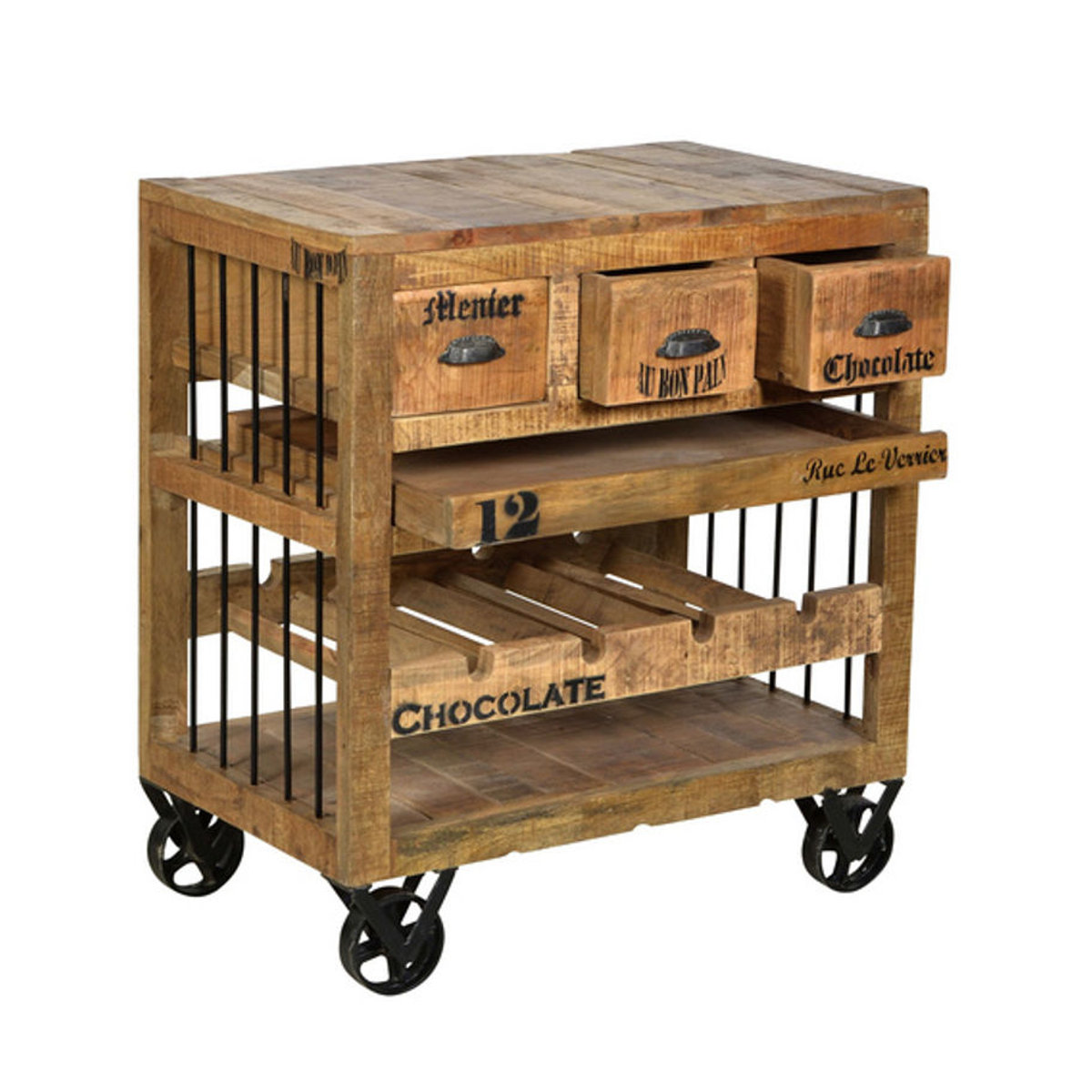 SIT Kommode RUSTIC im Industrial Design aus Mangoholz und Metall in Braun und Schwarz - Bild 5
