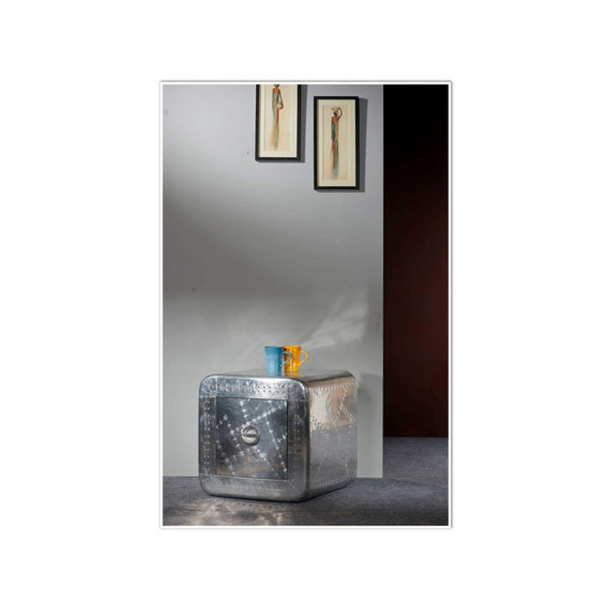 SIT Nachtkonsole AIRMAN im Industrial Design aus Mangoholz und Aluminium in Silber - Bild 1