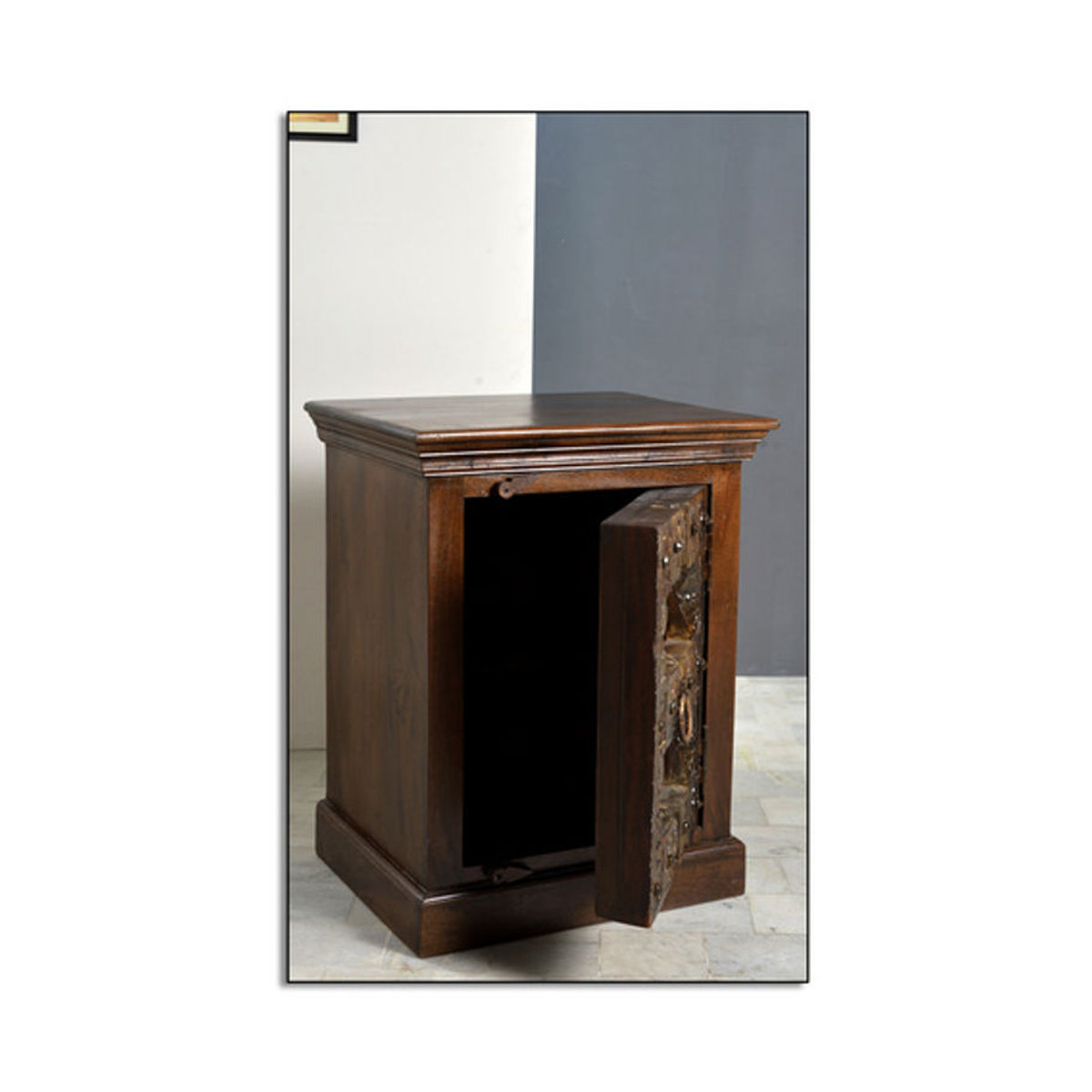 SIT Nachtkonsole ALMIRAH aus Massivholz in Braun im Landhausstil, 1-türig - Bild 2