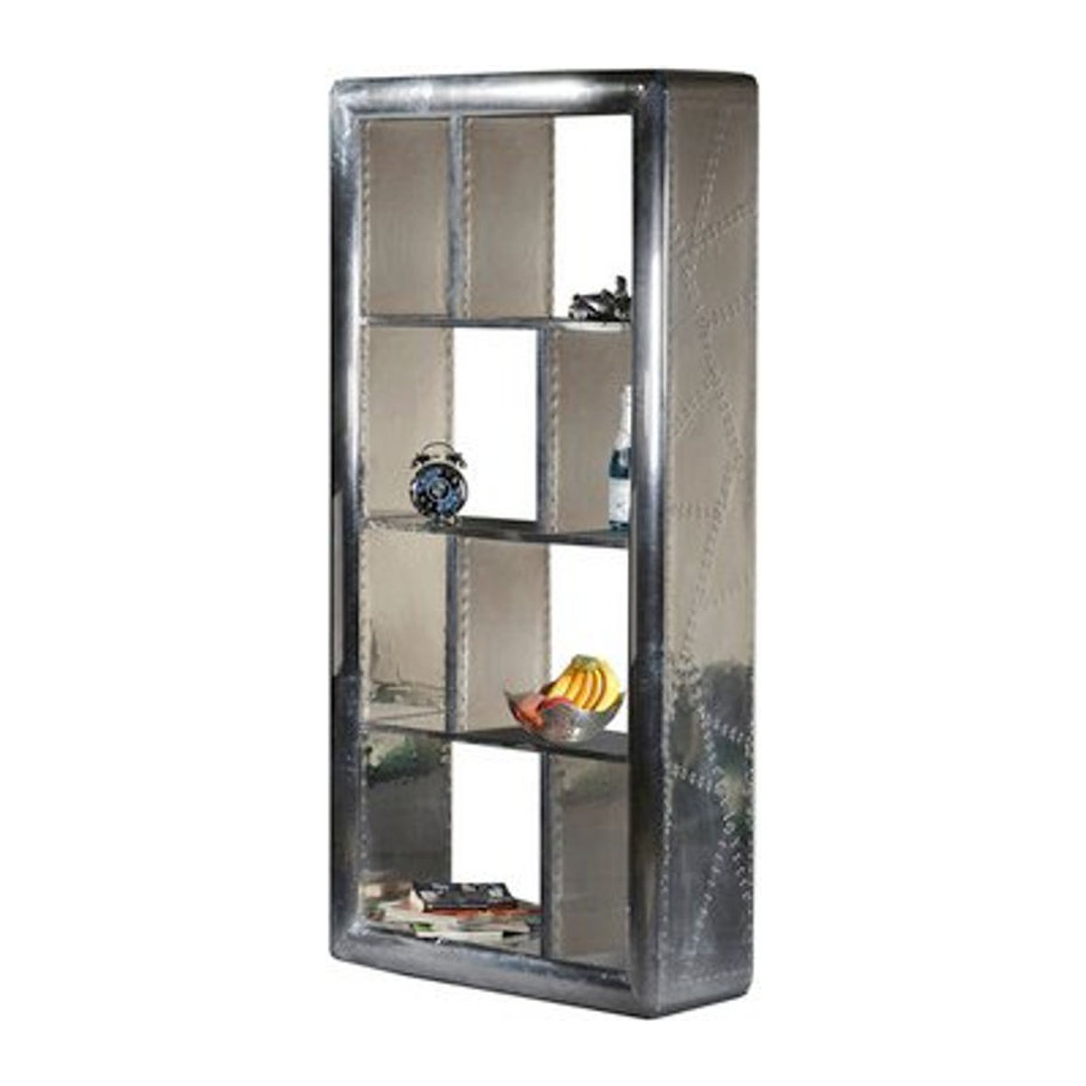 SIT Regal AIRMAN mit 8 Fachböden aus Aluminium und Holz in Silber, H 180 x B 90 x T 38 cm - Bild 1