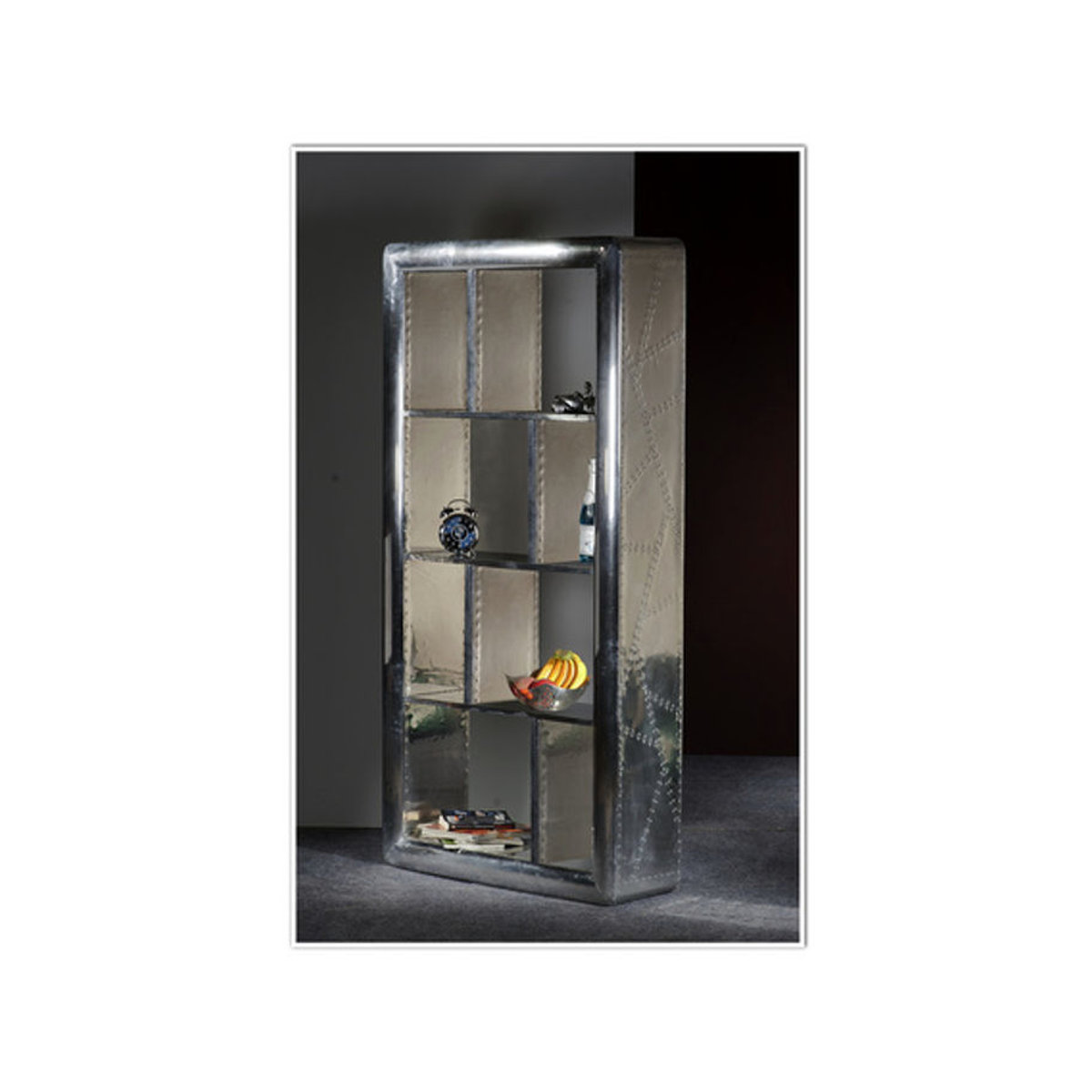 SIT Regal AIRMAN mit 8 Fachböden aus Aluminium und Holz in Silber, H 180 x B 90 x T 38 cm - Bild 2