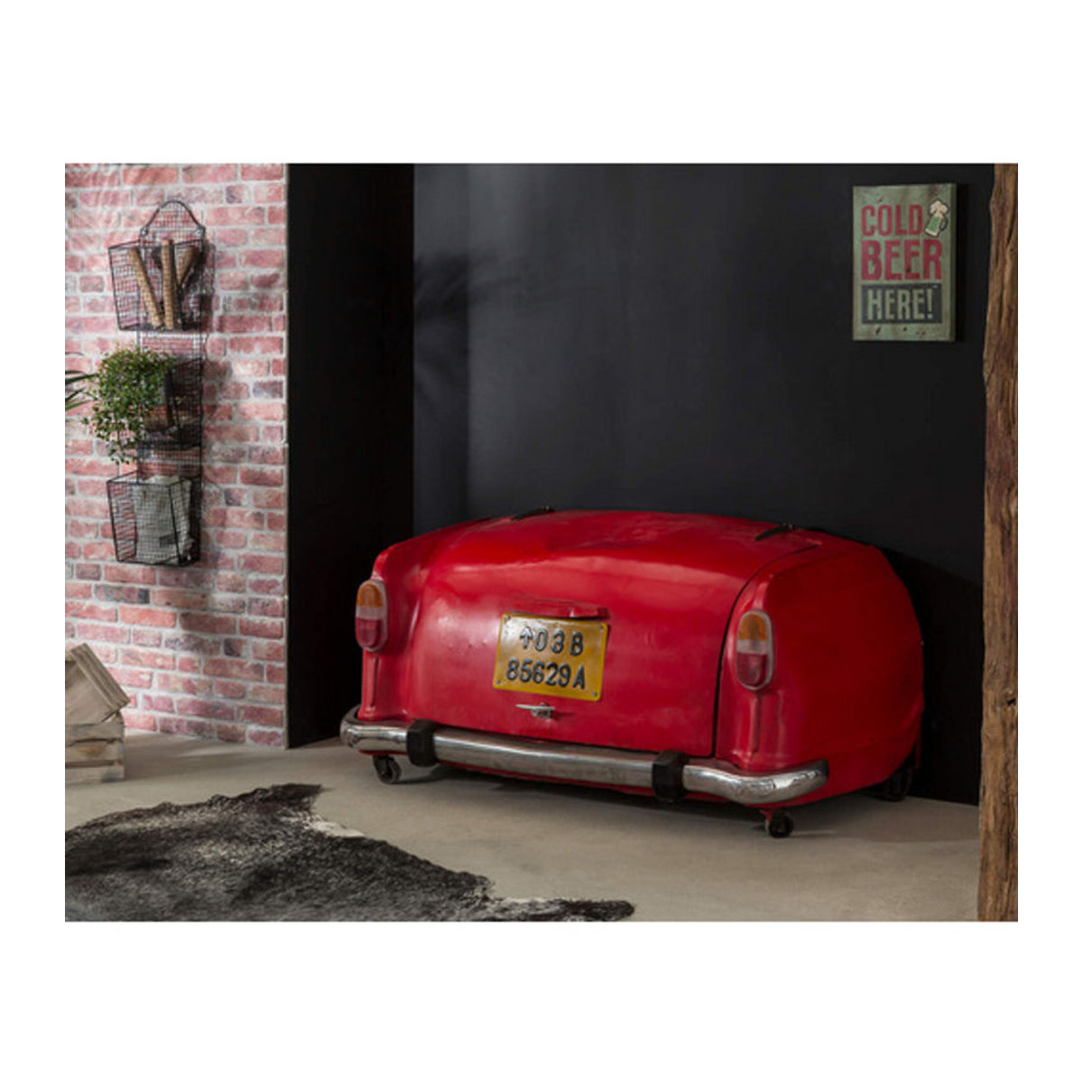 SIT Schrank THIS & THAT im Industrial Design aus Metall und Holz in Rot - Bild 2
