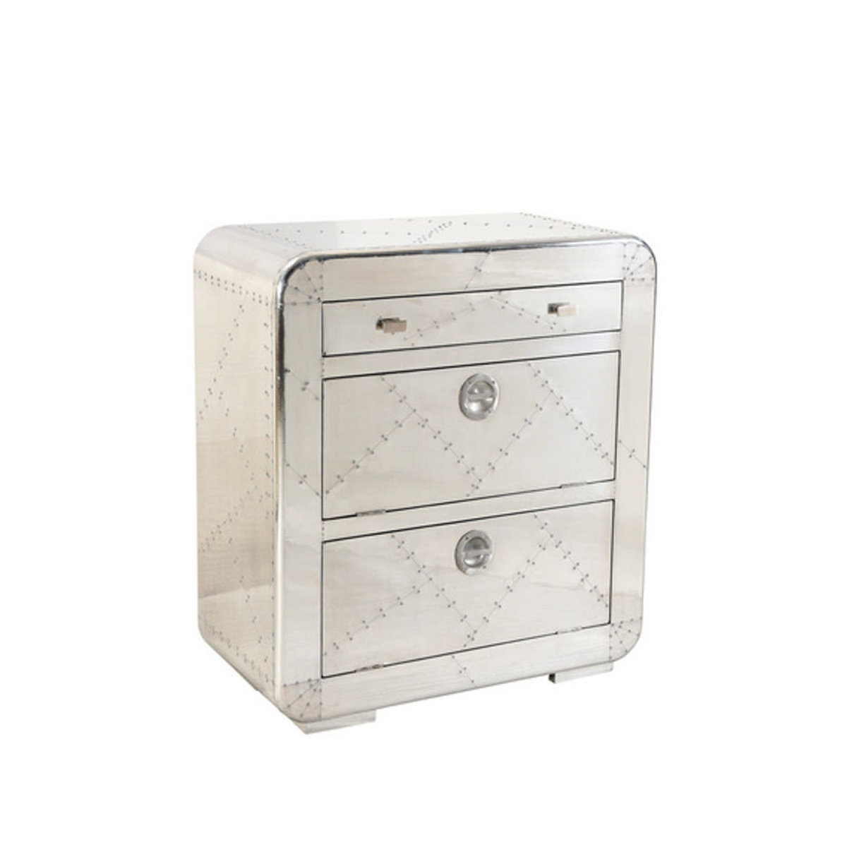 SIT Schuhschrank AIRMAN in Silber aus Mangoholz, MDF und Aluminium mit 2 Drehtüren im Industrial Design, B/T/H: 90 x 37 x 85 cm - Bild 1