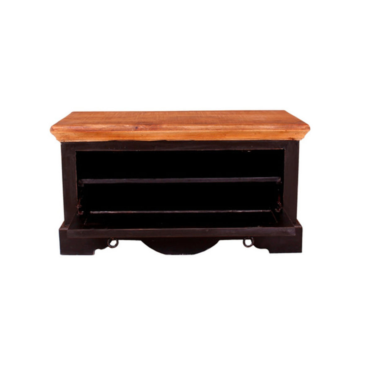 SIT Schuhschrank CORSICA aus Mangoholz und MDF, 1-türig, Schwarz/Braun, B/T/H: 85 x 40 x 45 cm - Bild 2