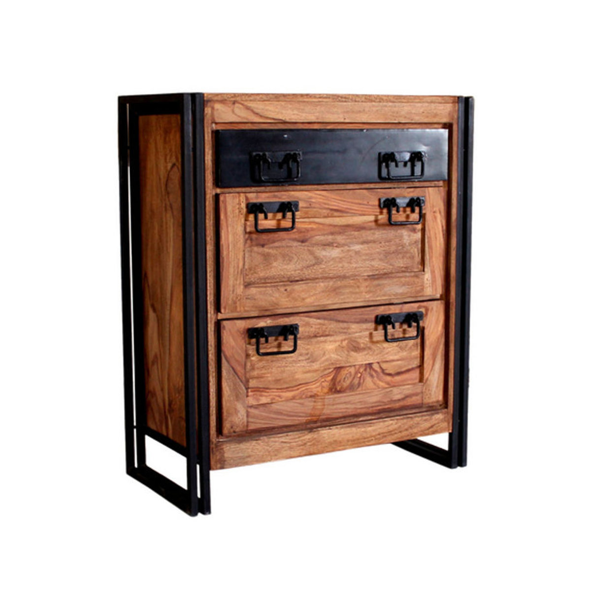 SIT Schuhschrank PANAMA aus Akazienholz und Metall, 2-türig, Braun, H x B x T: 96 x 80 x 40 cm - Bild 2