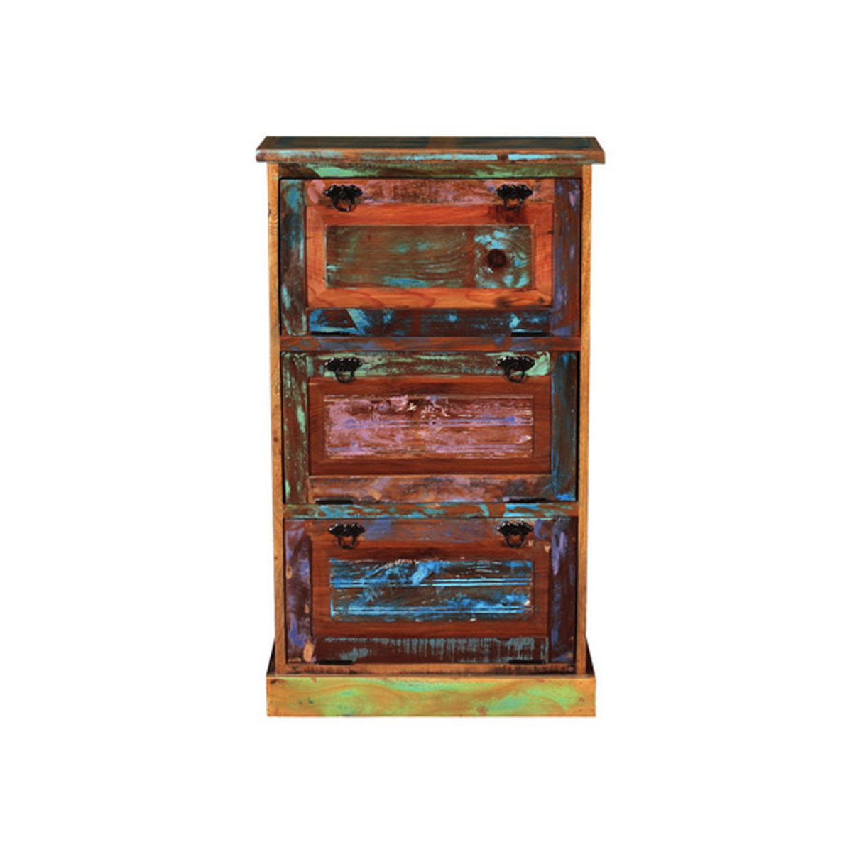 SIT Schuhschrank RIVERBOAT aus Altholz in Bunt im Bohemian-Stil, H x B x T: 110 x 65 x 25 cm - Bild 2