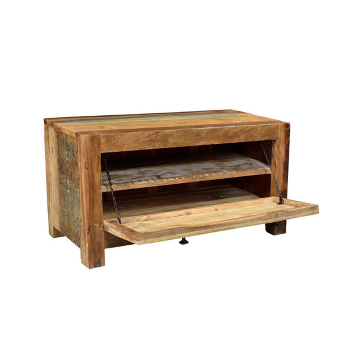 SIT Schuhschrank SPEEDWAY aus Altholz in Bunt mit 1 Drehtür im Industrial Design, B/T/H: 85 x 40 x 45 cm - Bild 5