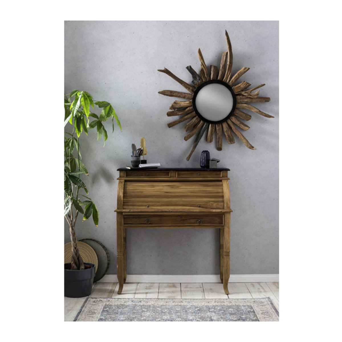 SIT Sekretär SEADRIFT aus Teakholz in Beige, B/H: 100 x 106 cm - Bild 2