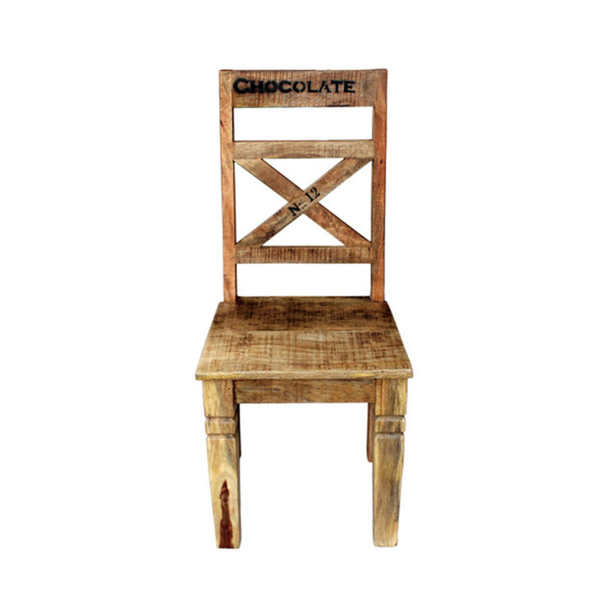 SIT Stuhl-Set RUSTIC in Landhaus-Optik aus Mangoholz, Farbe: Beige/Natur, B/H/T: 45 x 100 x 45 cm - Bild 2