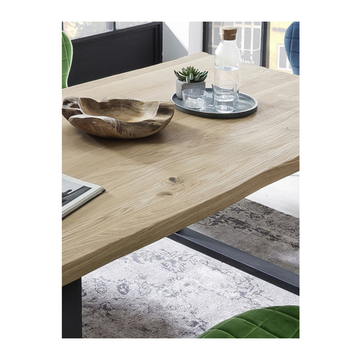 SIT Tisch Modern aus Eiche Holz und Metall in Braun, H x T: 76 x 90 cm - Bild 3