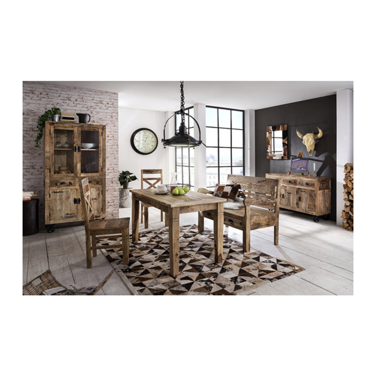 SIT Tisch RUSTIC in Landhaus-Optik aus Holz, Braun, H x B x T: 76 x 140 x 70 cm - Bild 3
