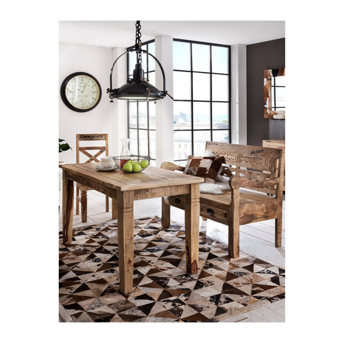 SIT Tisch RUSTIC in Landhaus-Optik aus Holz, Braun, H x B x T: 76 x 140 x 70 cm - Bild 4