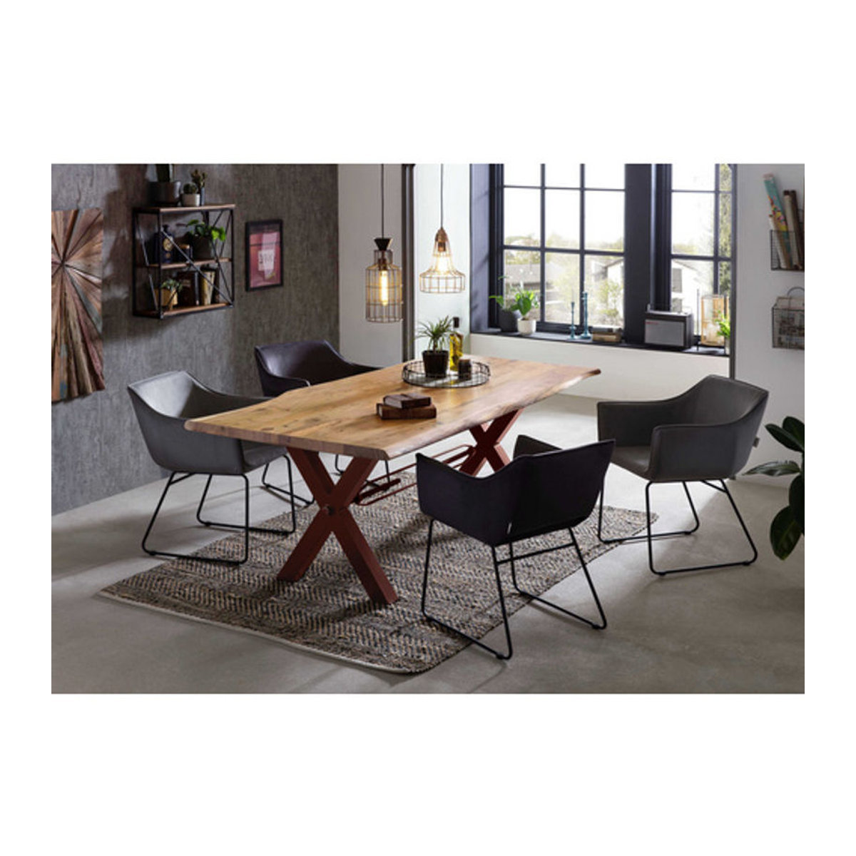 SIT Tisch TABLES & CO aus Akazie und Metall in Braun, H x B x T: 78 x 100 x 240 cm, Industrial Design - Bild 1