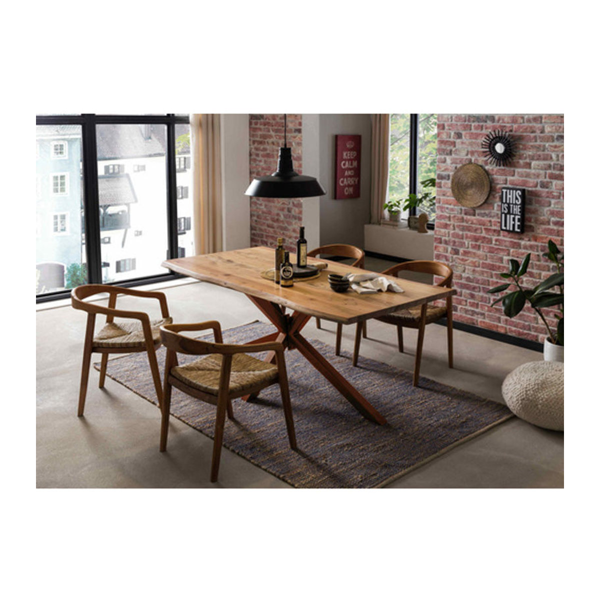 SIT Tisch TABLES & CO aus Akazie und Metall in Braun, H x B x T: 78 x 160 x 85 cm - Bild 2