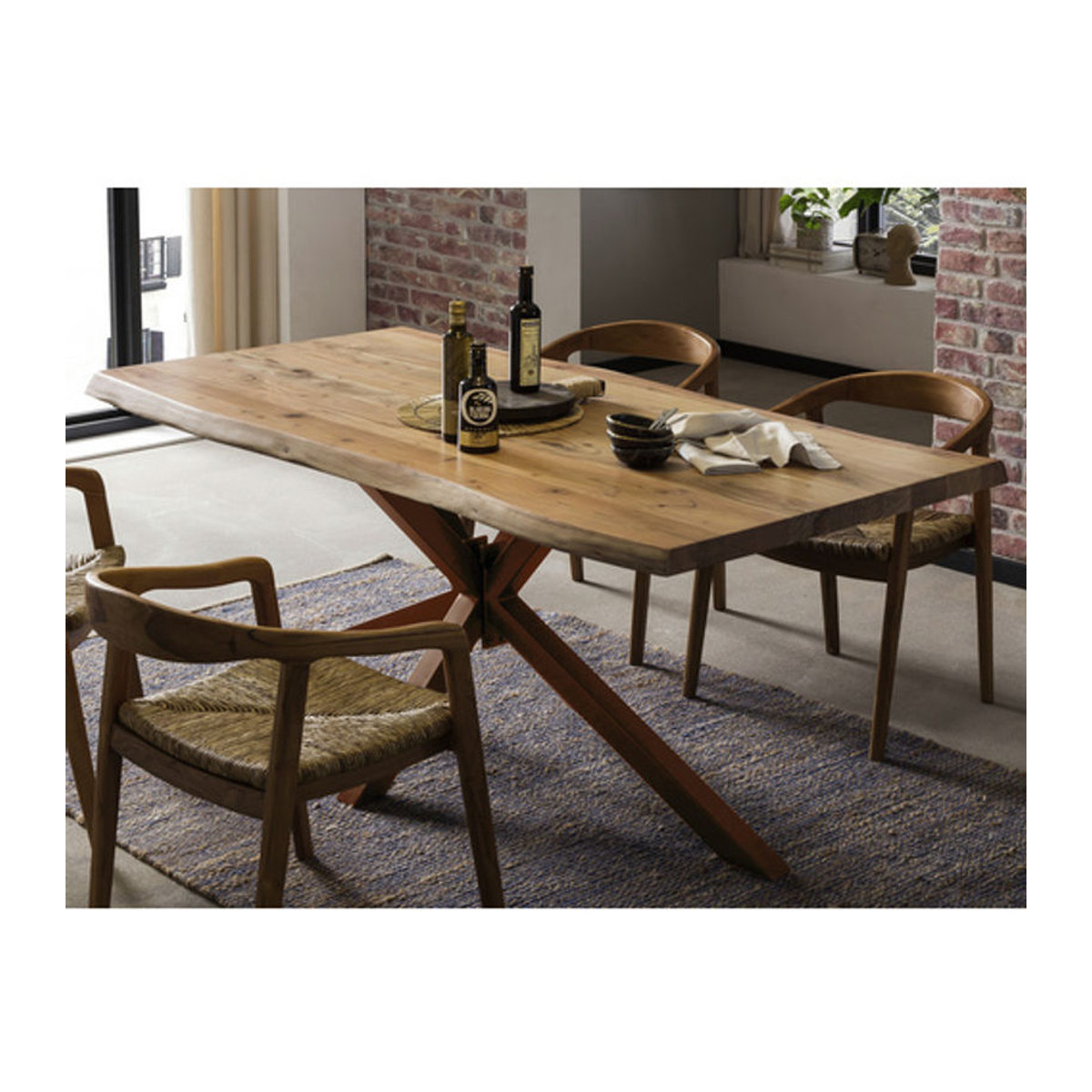 SIT Tisch TABLES & CO aus Akazie und Metall in Braun, H x T: 80 x 100 cm, Industrial Design - Bild 2