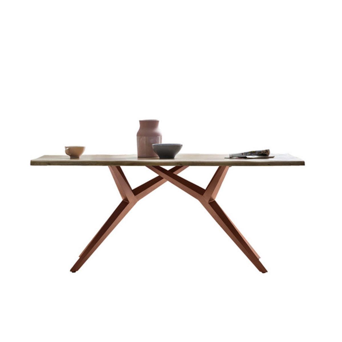 SIT Tisch TABLES & CO aus Akazie und Metall in Braun, Rechteckig, H x T: 78,5 x 100 cm - Bild 1