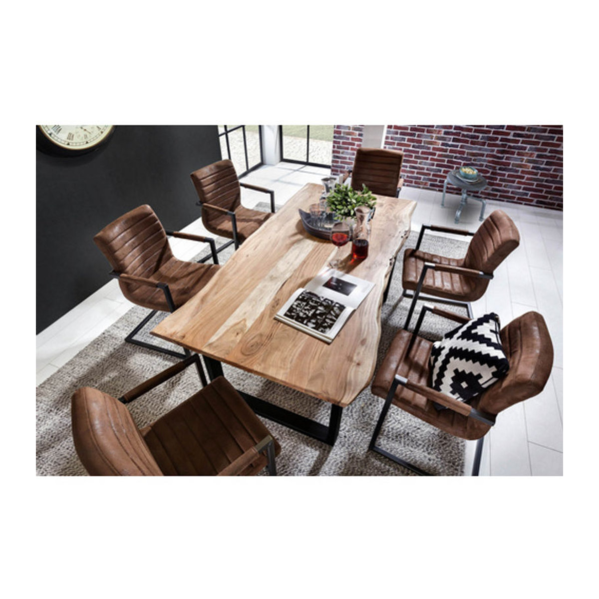 SIT Tisch TABLES & CO aus Akazie und Stahl in Schwarz, Rechteckig, H x T: 78 x 100 cm - Bild 2
