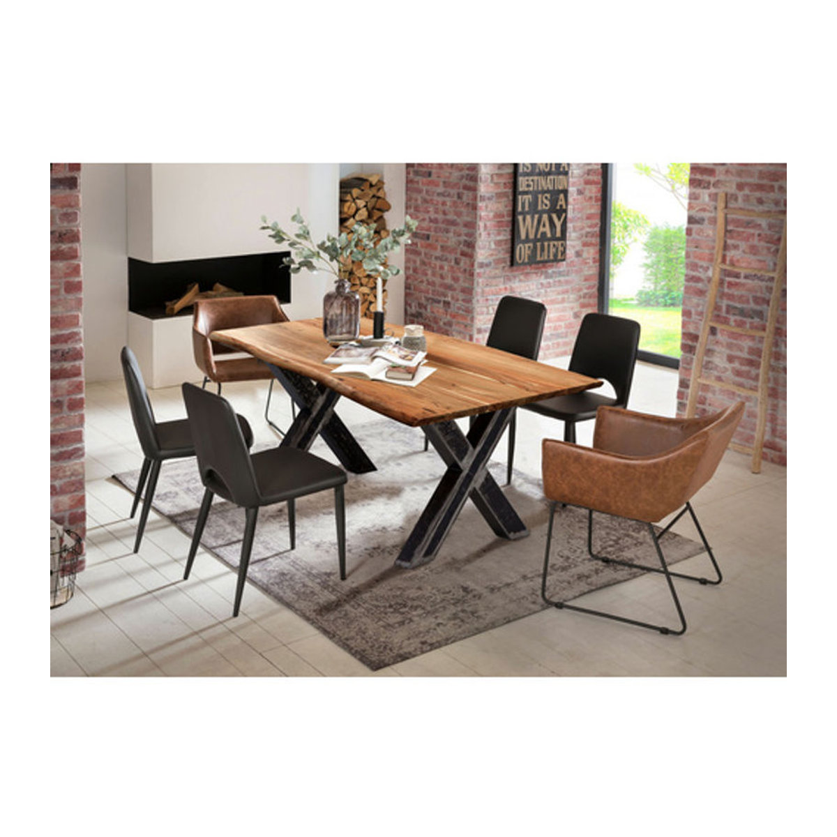 SIT Tisch TABLES & CO aus Akazienholz in Braun im Industrial Design, H x B x T: 79 x 100 x 240 cm - Bild 3