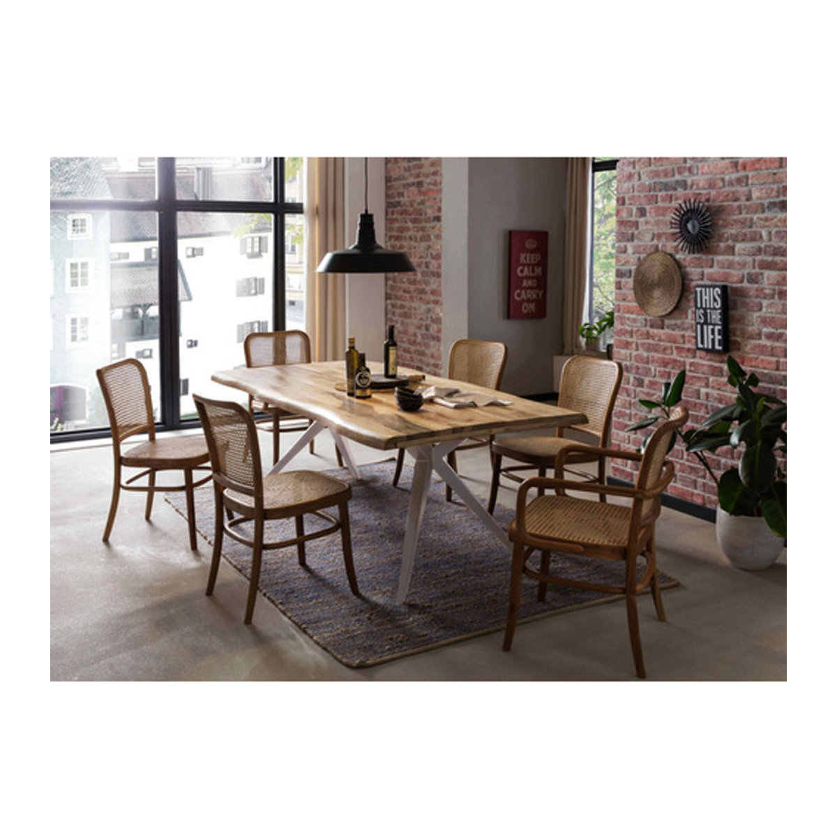 SIT Tisch TABLES & CO aus Holz und Metall in Braun im Industrial Design, H x T: 78 x 100 cm - Bild 2