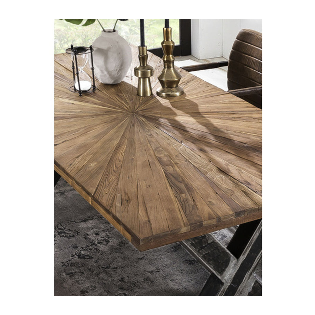 SIT Tisch TABLES & CO aus Holz und Metall in Braun und Natur, Rechteckig, H x T: 76 x 90 cm - Bild 2
