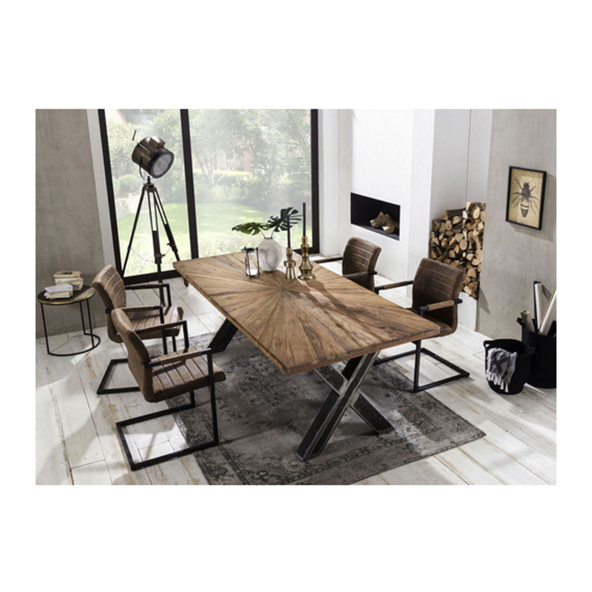 SIT Tisch TABLES & CO aus Holz und Metall in Braun und Natur, Rechteckig, H x T: 76 x 90 cm - Bild 4