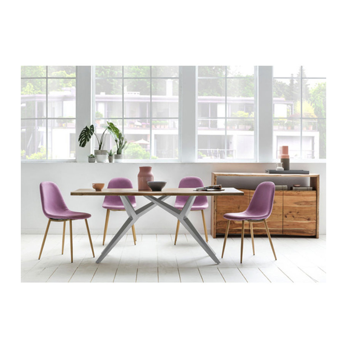SIT Tisch TABLES & CO aus Holz und Metall in Eiche und Braun im Industrial Design, H x T: 73 x 100 cm - Bild 2