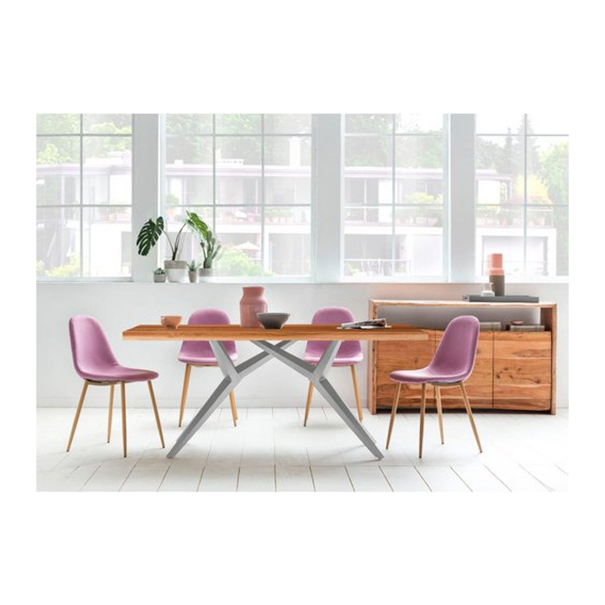 SIT Tisch TABLES & CO aus Holz und Metall in Natur und Silber, H x T: 78 x 100 cm - Bild 1