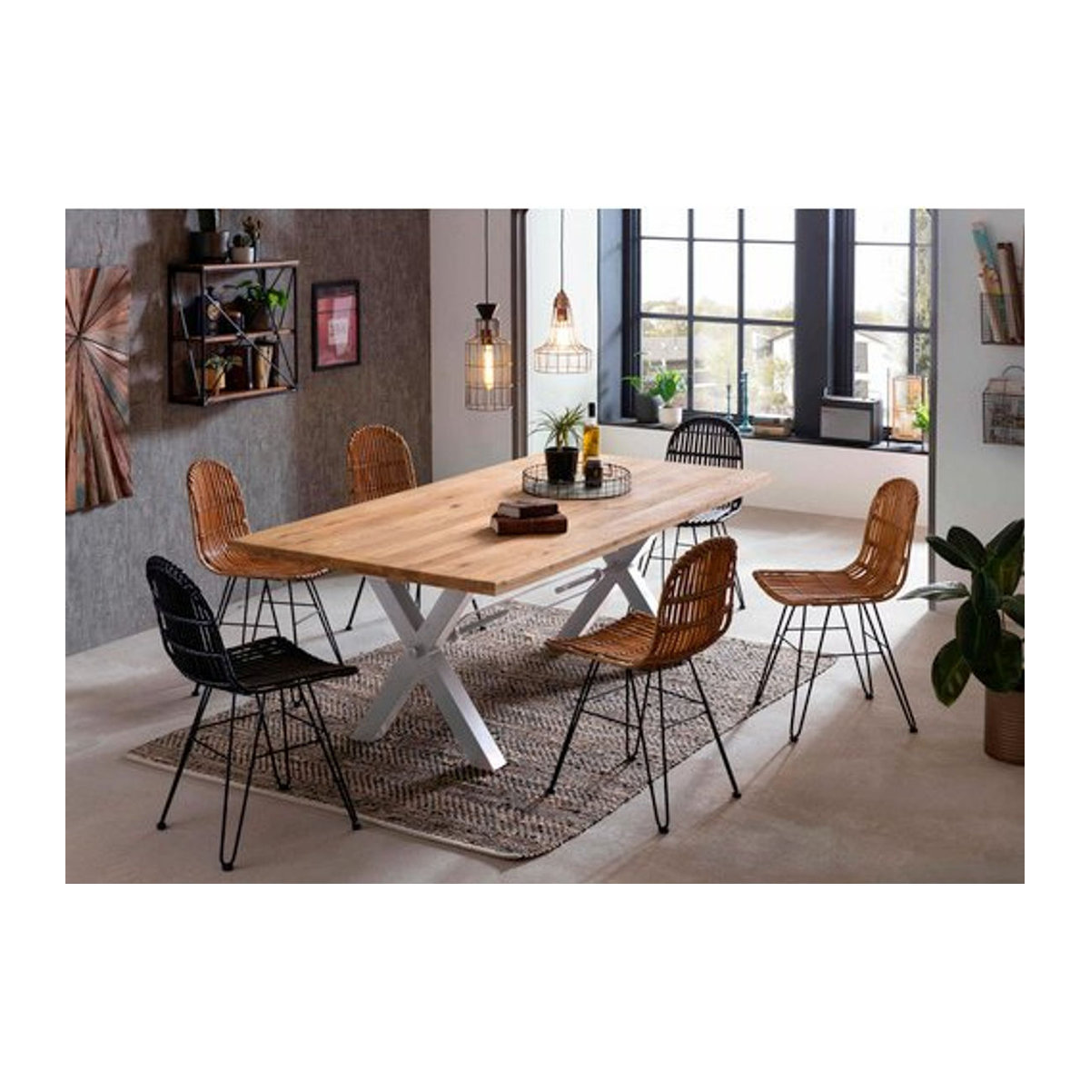SIT Tisch TABLES & CO im Industrial Design aus Eiche und Metall, Farbe: Braun/Natur/Silber, H x B x T: 76 x 220 x 100 cm - Bild 1