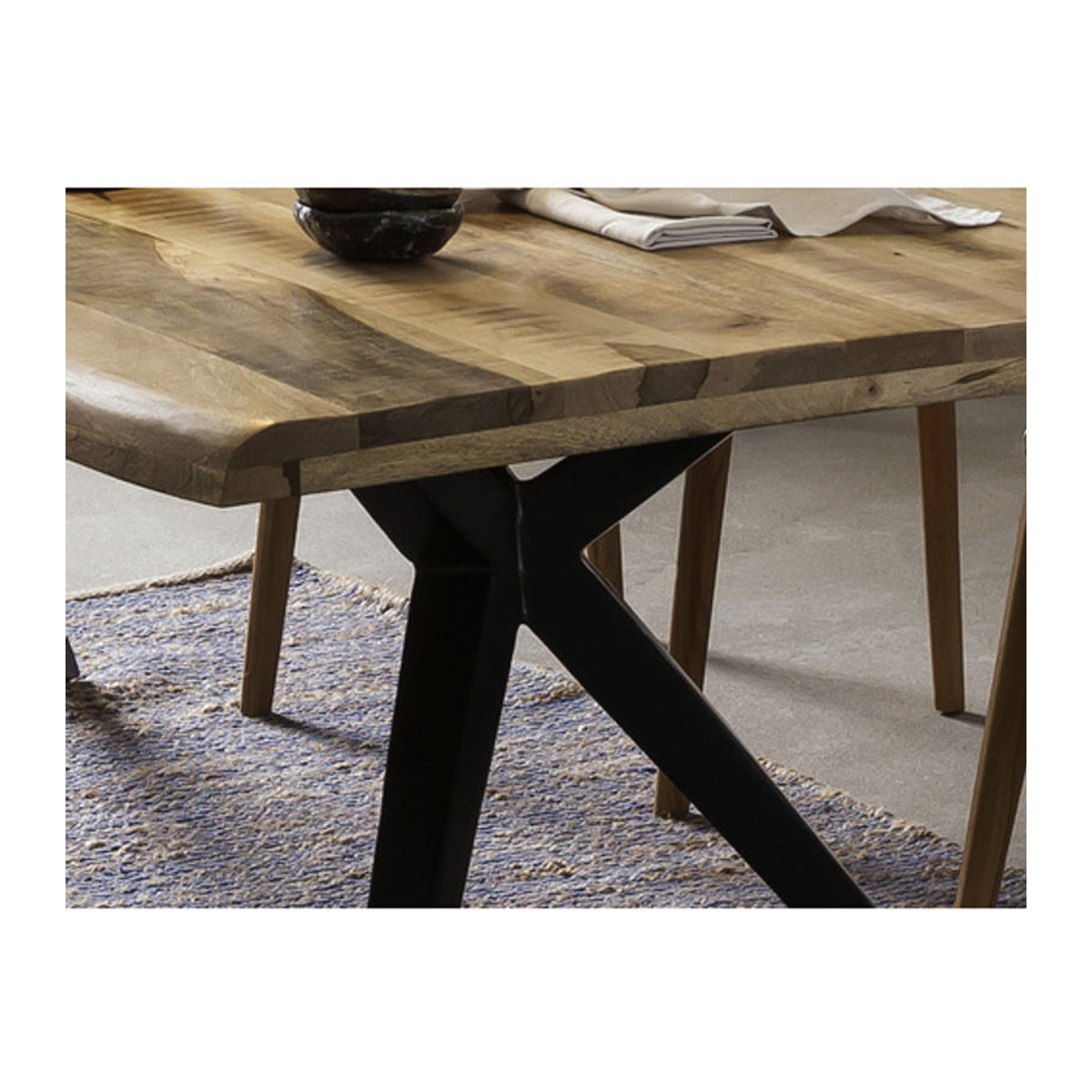 SIT Tisch TABLES & CO im Industrial Design aus Holz und Metall, Braun, H x T: 78 x 100 cm - Bild 2