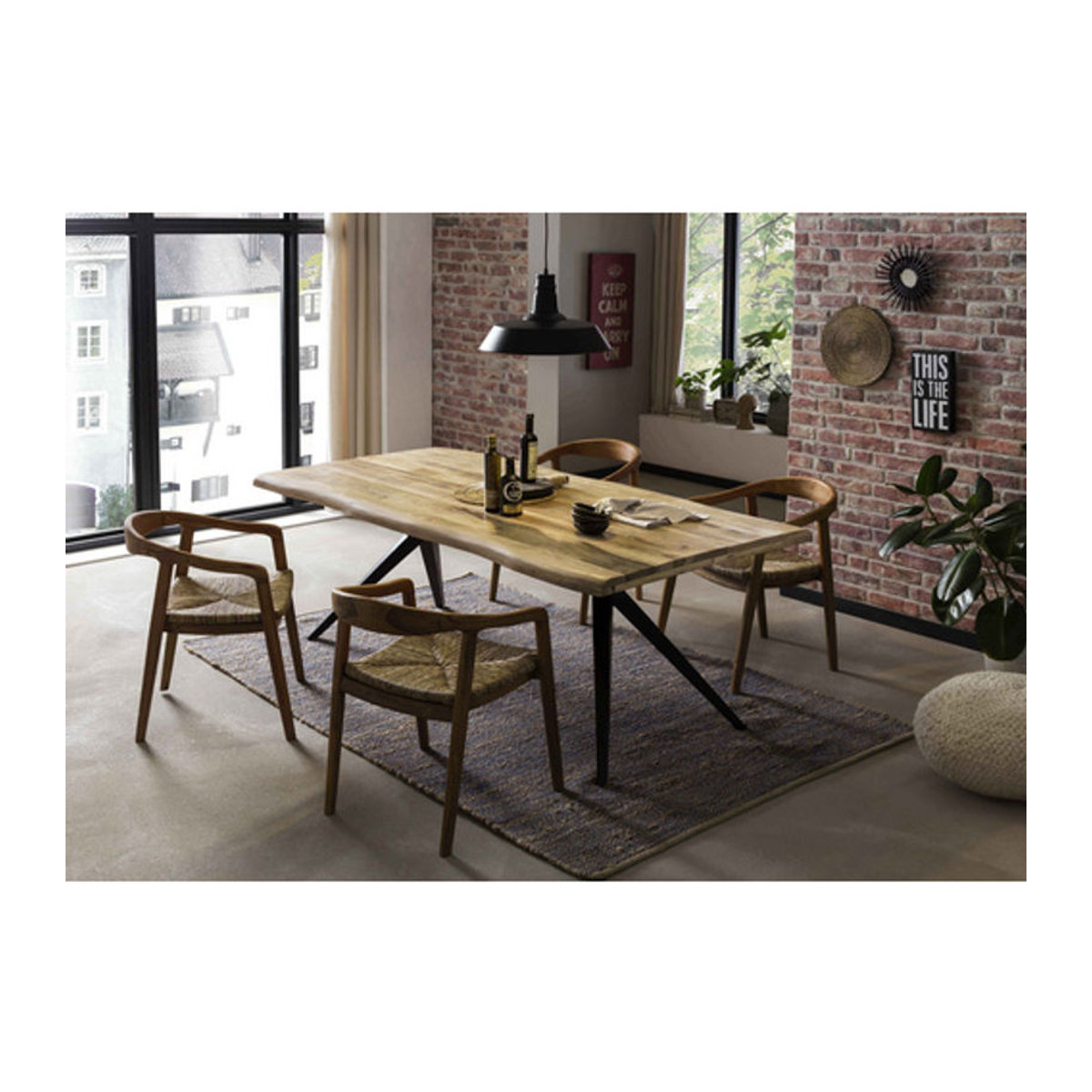 SIT Tisch TABLES & CO im Industrial Design aus Holz und Metall, Braun, H x T: 78 x 100 cm - Bild 4