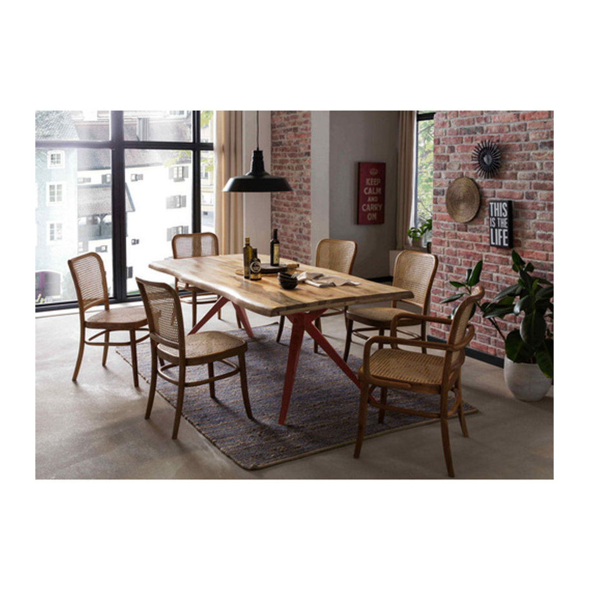 SIT Tisch TABLES & CO im Industrial Design aus Holz und Metall, braun, H x T: 78 x 100 cm - Bild 1