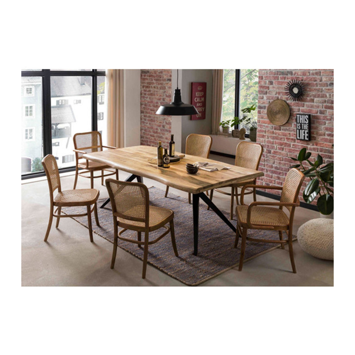 SIT Tisch TABLES & CO im Industrial Design aus Holz und Metall, Braun, H x T: 78 x 90 cm - Bild 3