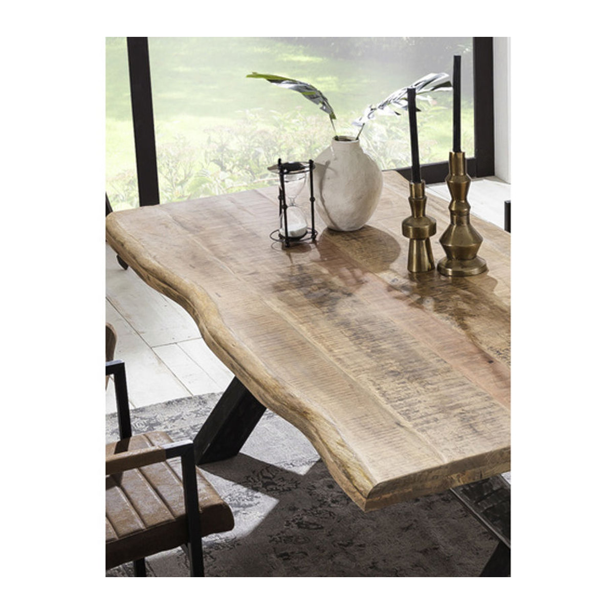 SIT Tisch TABLES & CO in Braun aus Holz und Metall im Industrial Design, H x T: 76 x 100 cm - Bild 1