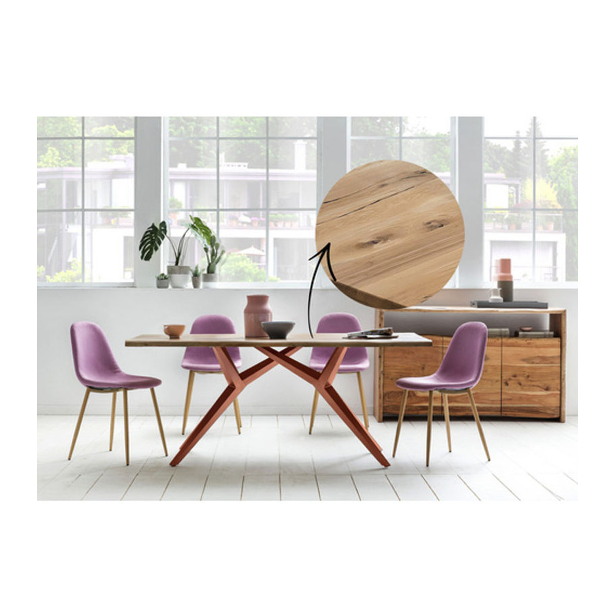 SIT Tisch TABLES & CO in Braun aus Holz und Metall, Modern, H x T: 73 x 100 cm - Bild 1